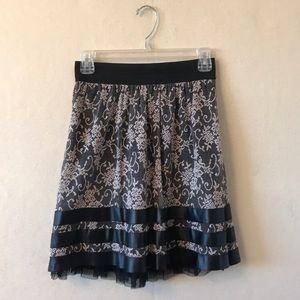 Black + Tan Detailed Skirt